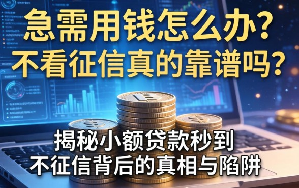 急需用钱怎么办？不看征信真的靠谱吗？揭秘小额贷款秒到不征信背后的真相与陷阱