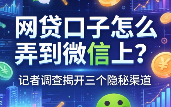 网贷口子怎么弄到微信上？记者调查揭开三个隐秘渠道
