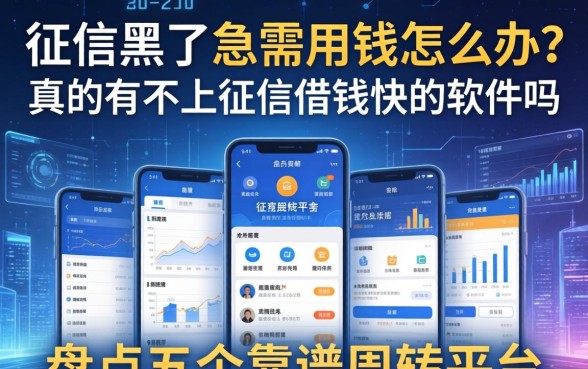 征信黑了急需用钱怎么办？真的有不上征信借钱快的软件吗？盘点五个靠谱周转平台