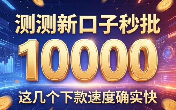 实测新口子秒批10000，这几个下款速度确实快