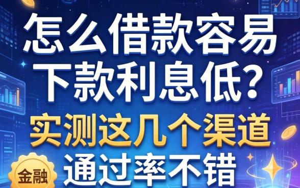 怎么借款容易下款利息低？实测这几个渠道通过率不错