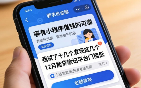 手机哪有小程序借钱的可靠，我试了十几个发现这几个12月能贷款的平台门槛低
