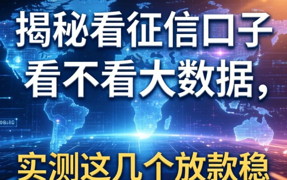 揭秘看征信的口子看不看大数据，实测这几个放款稳