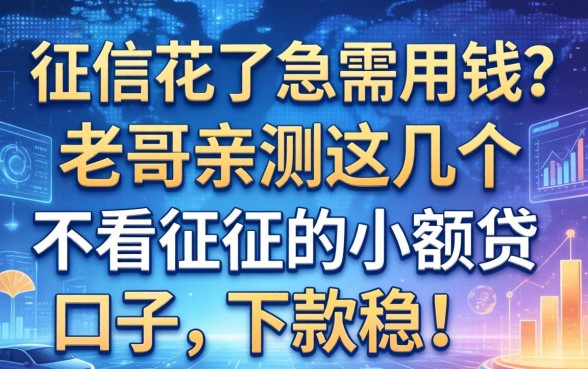 征信花了急需用钱？老哥亲测这几个不看征信的小额贷口子，下款稳！