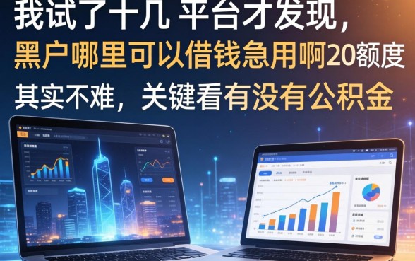 我试了十几个平台才发现，黑户哪里可以借钱急用啊2万额度其实不难，关键看有没有公积金