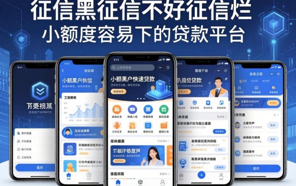 征信黑征信不好征信烂小额度容易下的贷款平台，详细阐述5个手机小额黑户快速贷款app
