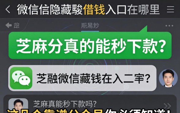 微信隐藏的借钱入口在哪里？芝麻分真的能秒下款吗？这几个靠谱公众号你必须知道！