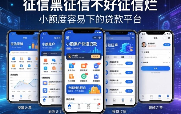 征信黑征信不好征信烂小额度容易下的贷款平台，详细阐述5个手机小额黑户快速贷款app