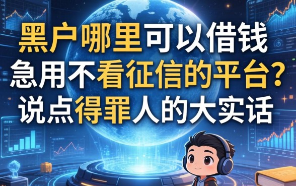 黑户哪里可以借钱急用不看征信的平台？说点得罪人的大实话
