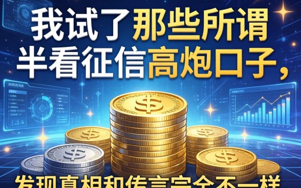 我试了那些所谓不看征信的高炮口子，发现真相和传言完全不一样