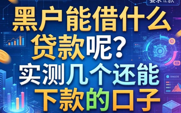 黑户能借什么贷款呢？实测几个还能下款的口子