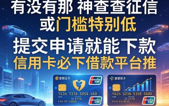 有没有那种不查征信或者门槛特别低，提交申请就能下款的信用卡必下借款平台推荐？