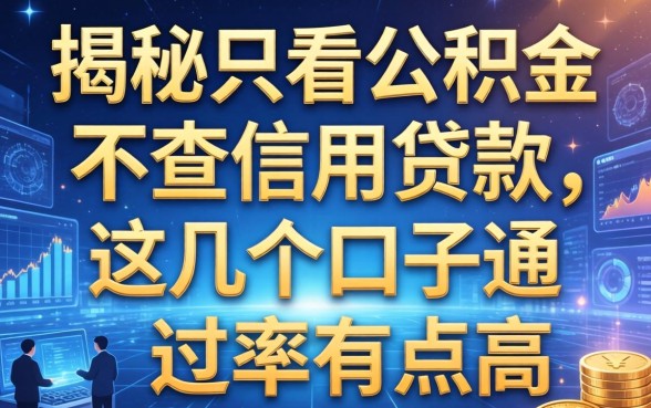 揭秘只看公积金不查信用贷款，这几个口子通过率有点高