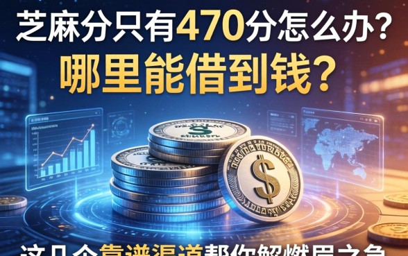 芝麻分只有470分怎么办？哪里能借到钱？这几个靠谱渠道帮你解燃眉之急