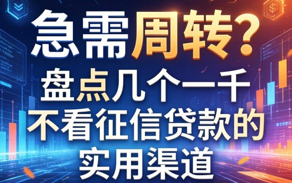急需周转？盘点几个一千不看征信贷款的实用渠道