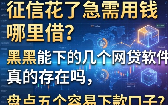 征信花了急需用钱哪里借？黑户能下的几个网贷软件真的存在吗？盘点五个容易下款的口子