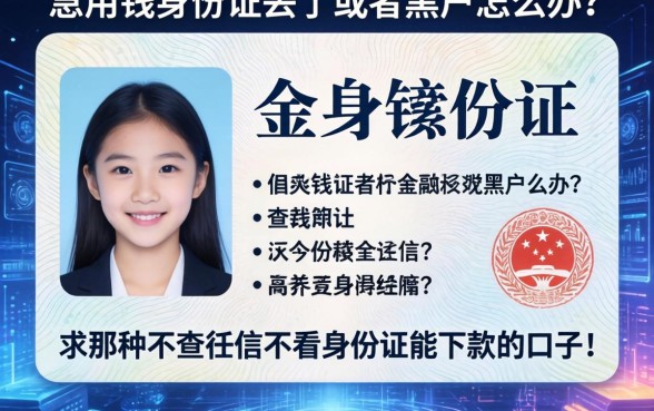 急用钱身份证丢了或者黑户怎么办？求那种不查征信不看身份证能下款的口子！