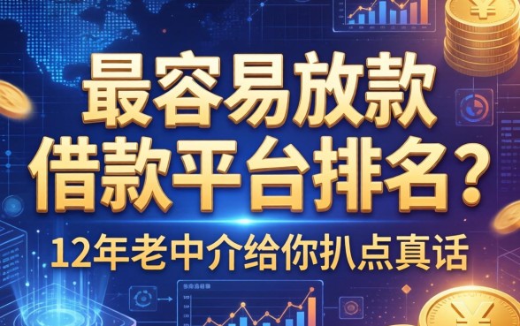 最容易放款的借款平台排名？12年老中介给你扒点真话