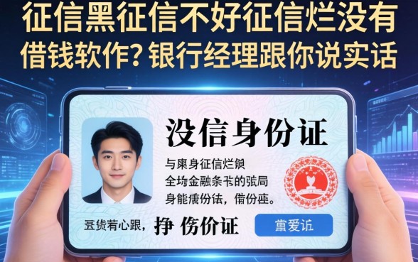 征信黑征信不好征信烂没有身份证借钱软件？银行经理跟你说实话
