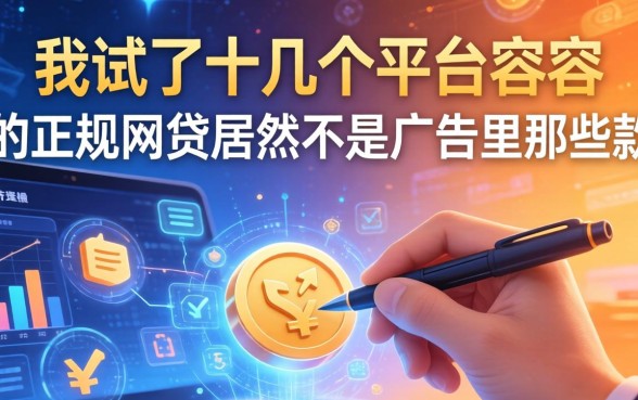 我试了十几个平台，发现容易下款的正规网贷居然不是广告里那些