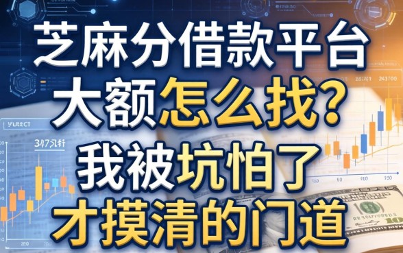 芝麻分借款平台大额怎么找？我被坑怕了才摸清的门道