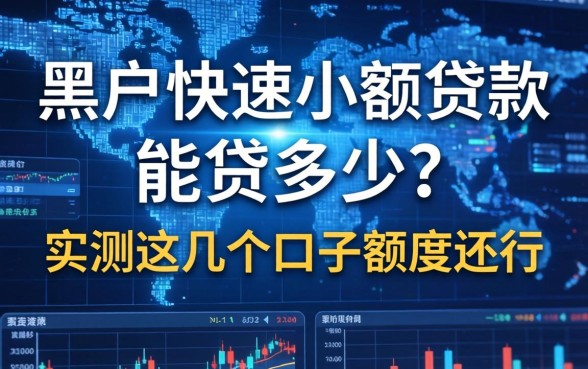 黑户快速小额贷款能贷多少？实测这几个口子额度还行