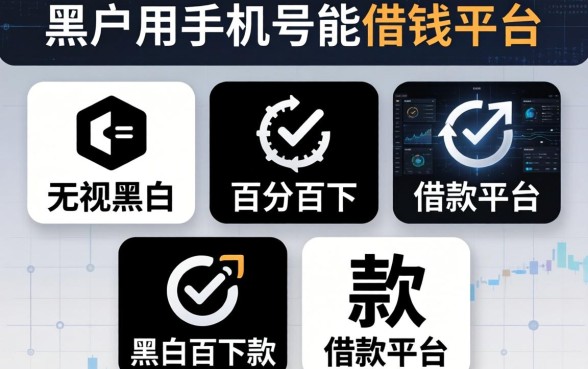 黑户用手机号能借钱的平台，规整五个无视黑白百分百下款的借款平台