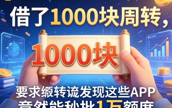 我借了1000块周转，发现这些APP竟然能秒批1万额度