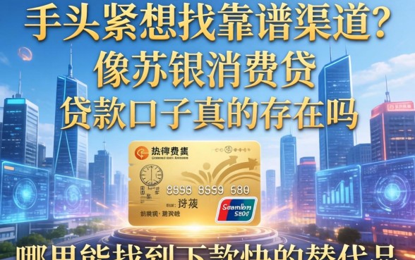 手头紧想找靠谱渠道？像苏银消费贷的贷款口子真的存在吗？哪里能找到下款快的替代品？
