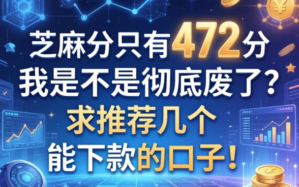 芝麻分只有472分，我是不是彻底废了？求推荐几个能下款的口子！