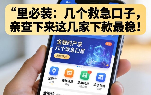 手机里必装的几个救急口子，亲测下来这几家下款最稳！