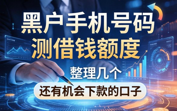 黑户手机号码测借钱额度：整理几个还有机会下款的口子