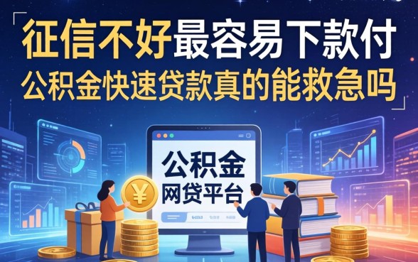 征信不好最容易下款的网贷平台有哪些，公积金快速贷款真的能救急吗