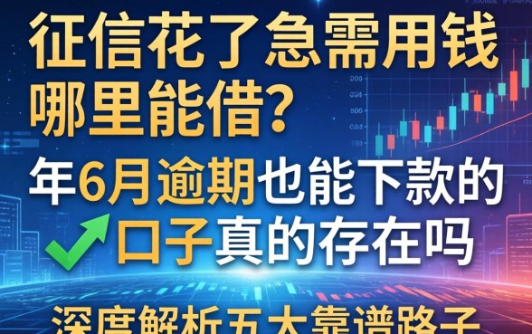 征信花了急需用钱哪里能借？2026年6月逾期也能下款的口子真的存在吗？深度解析五大靠谱路子