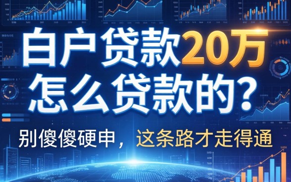 白户贷款20万怎么贷款的？别傻傻硬申，这条路才走得通