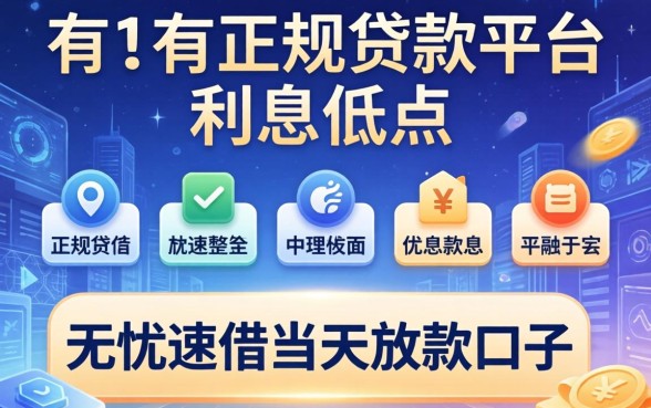 有哪些正规贷款平台利息低点，整理五个无忧速借当天放款的口子