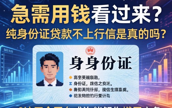 急需用钱看过来？纯身份证贷款不上征信是真的吗？这五个平台或许能解你燃眉之急