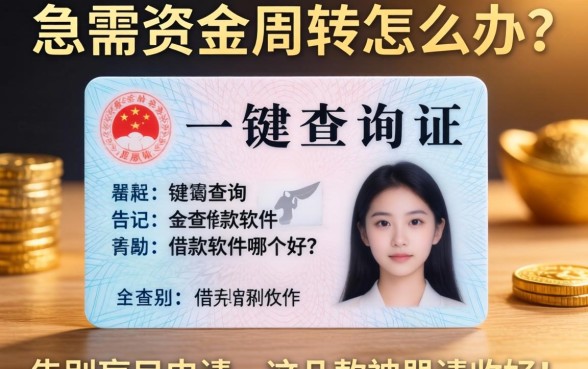 急需资金周转怎么办？身份证一键查询借款软件哪个好？告别盲目申请，这几款神器请收好！