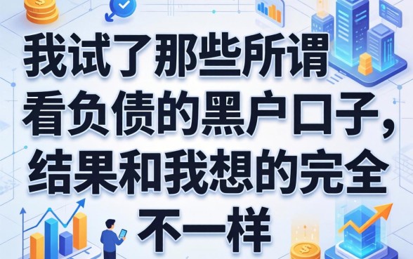 我试了那些所谓不看负债的黑户口子，结果和我想的完全不一样