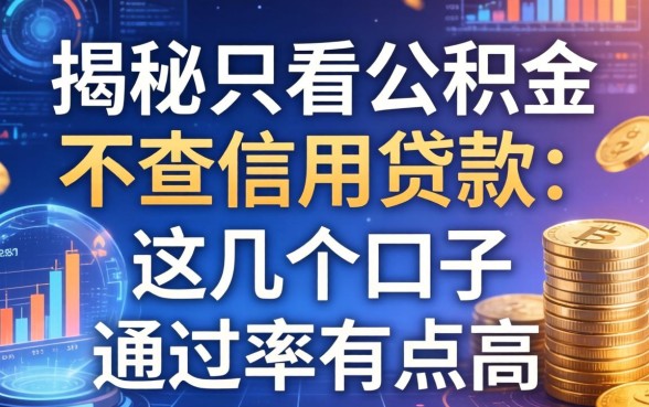 揭秘只看公积金不查信用贷款，这几个口子通过率有点高
