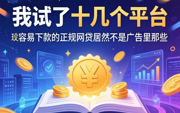 我试了十几个平台，发现容易下款的正规网贷居然不是广告里那些