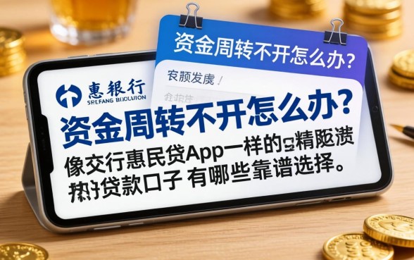 资金周转不开怎么办？像交行惠民贷app一样的贷款口子有哪些靠谱选择？