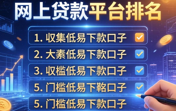 网上贷款平台排名，归集五个门槛低易下款口子