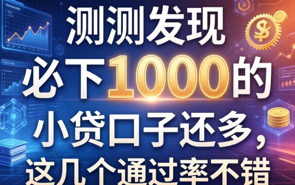 实测发现必下1000的小贷口子还多，这几个通过率不错