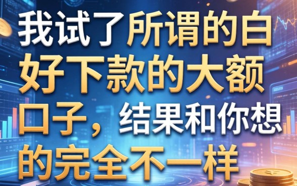 我试了所谓的白户好下款的大额口子，结果和你想的完全不一样