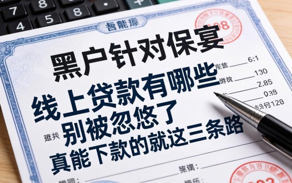 黑户针对保单的线上贷款有哪些？别被忽悠了，真能下款的就这三条路