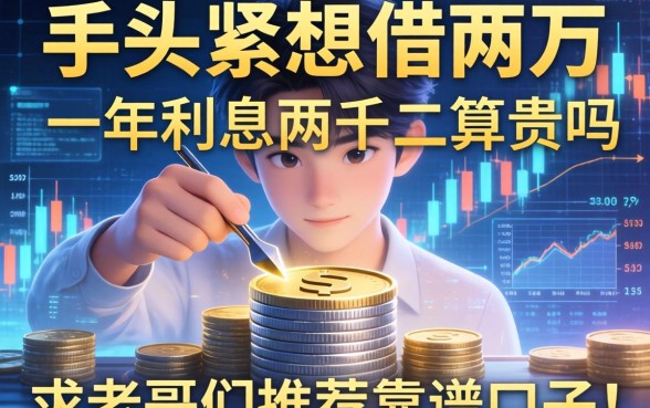 手头紧想借两万，一年利息两千二算贵吗？求老哥们推荐靠谱口子！