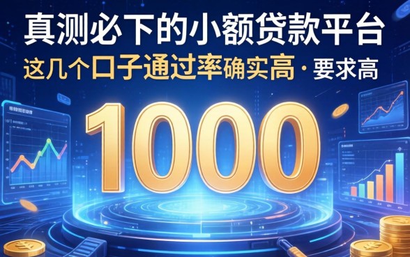 实测必下的小额贷款平台1000，这几个口子通过率确实高