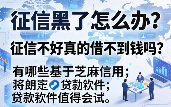 征信黑了怎么办？征信不好真的借不到钱吗？有哪些基于芝麻信用的贷款软件值得尝试？
