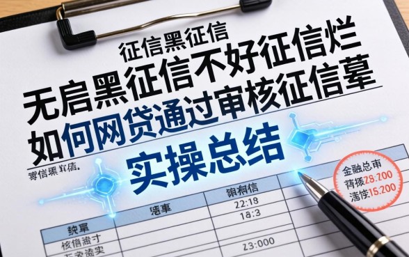 征信黑征信不好征信烂如何网贷通过审核征信报告，实操总结